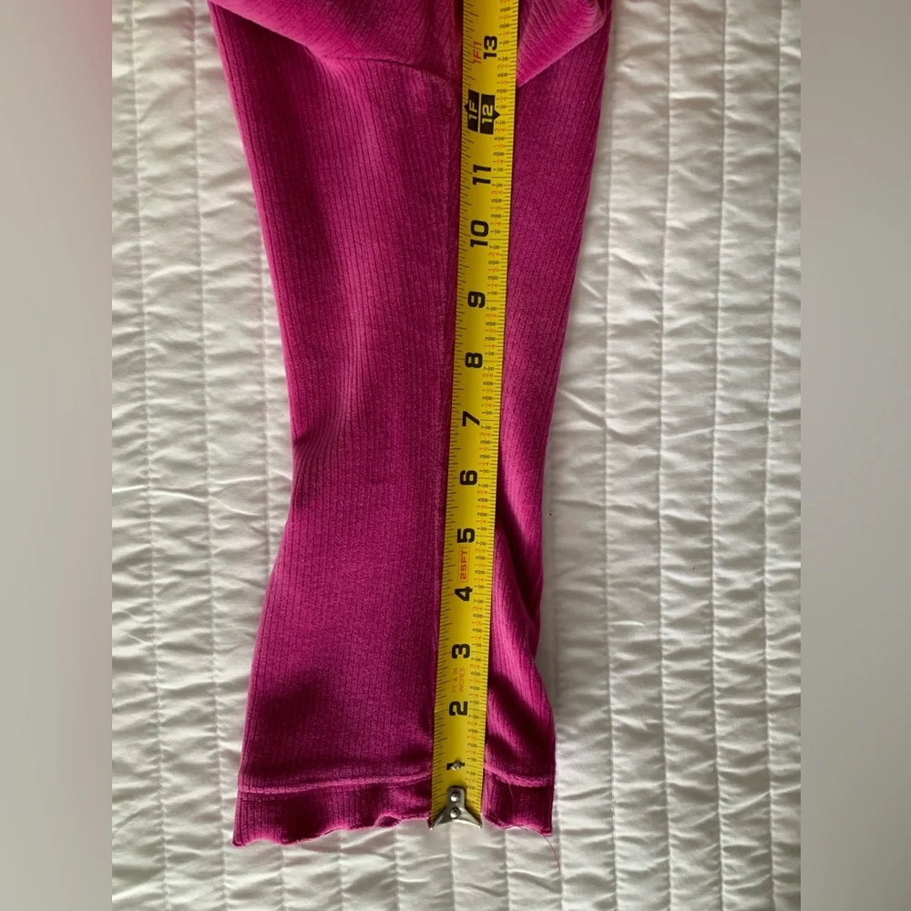 Vintage Children's Place Velour Set Girls 24M Pink Top Pants Ribbed Ruffle Y2K